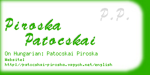 piroska patocskai business card